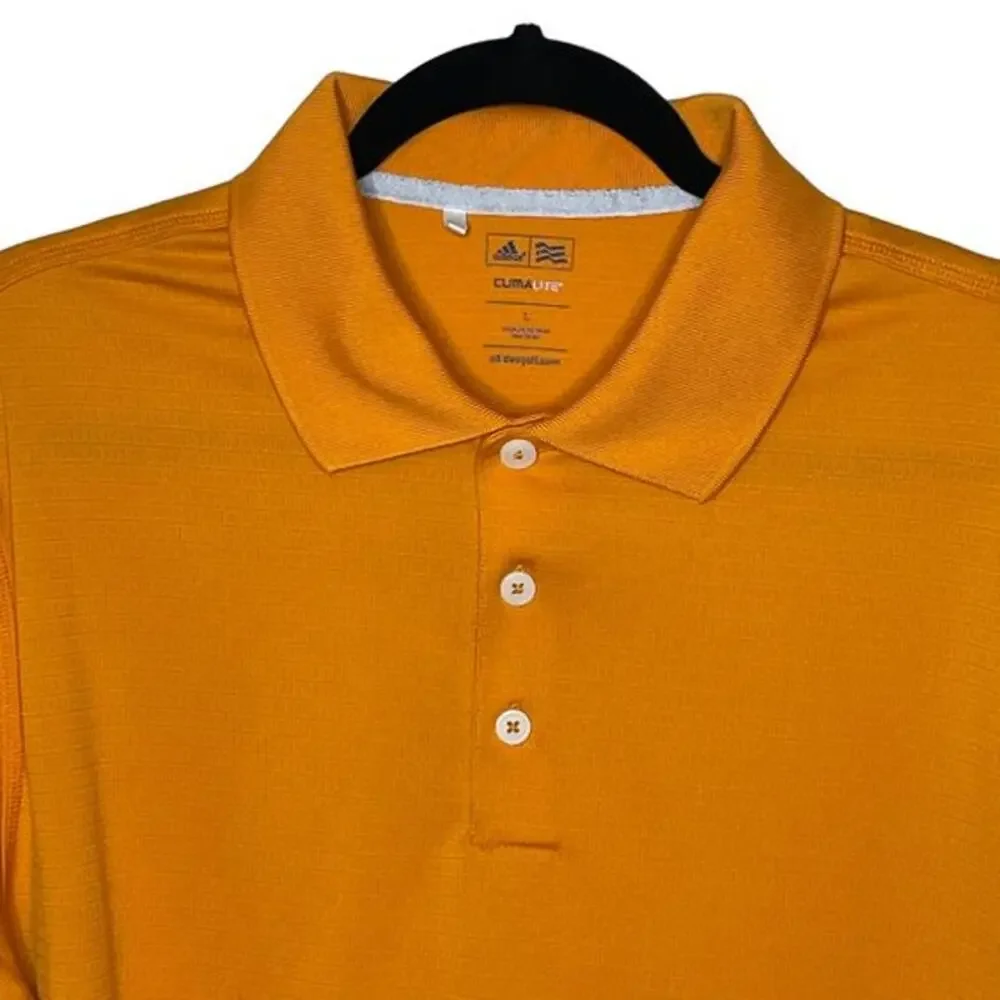 Adidas Climalite Men’s Size Large Golf Polo Textured Burnt Orange Short Sleeves